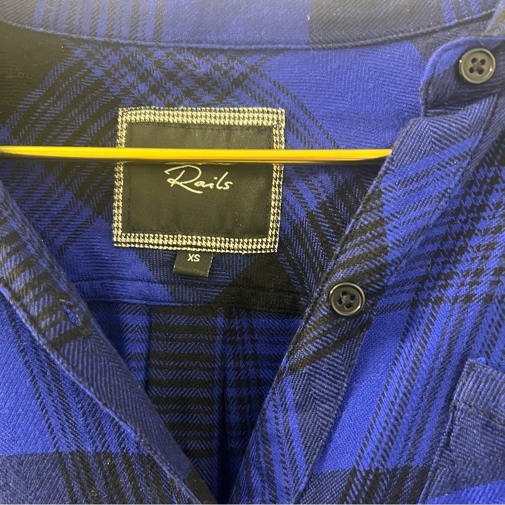Rails Hunter Blue And Black Checked Button Down - image 4